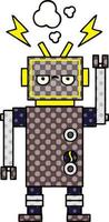 comic book style cartoon malfunctioning robot vector