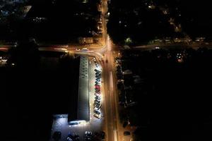 High Angle Aerial view of British Town at Night British Town photo