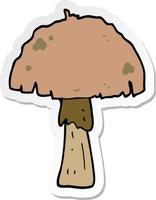 sticker of a cartoon mushroom vector