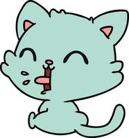 cartoon of cute kawaii cat vector