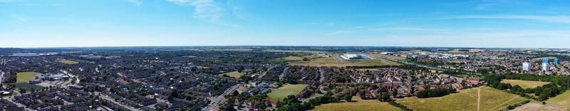 High Angle Footage and Panoramic Aerial Landscape Cityscape View of England Great Britain photo