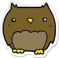 sticker of a cute cartoon owl vector