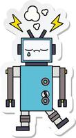 sticker of a cute cartoon robot vector