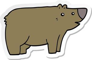 sticker of a cartoon bear vector