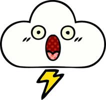 comic book style cartoon thunder cloud vector