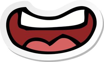 sticker of a cartoon mouth vector