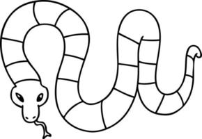 quirky line drawing cartoon snake vector