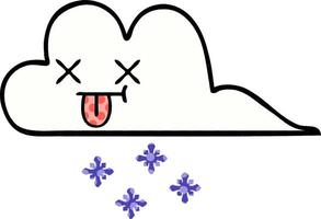 comic book style cartoon snow cloud vector