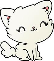 gradient cartoon cute kawaii fluffy cat vector