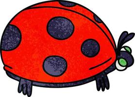 quirky hand drawn cartoon ladybird vector