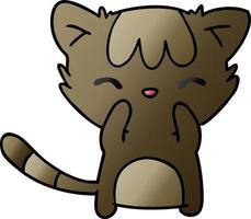 gradient cartoon of cute kawaii cat vector