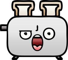 gradient shaded cartoon of a toaster vector