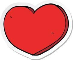 sticker of a cartoon love heart vector