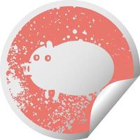 angustiado circular peeling pegatina símbolo gordo cerdo vector