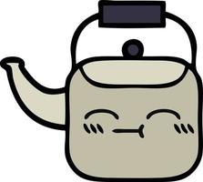 cute cartoon kettle vector