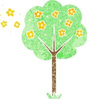 quirky retro illustration style cartoon tree vector