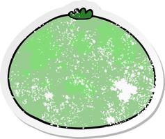 distressed sticker of a cartoon squash vector