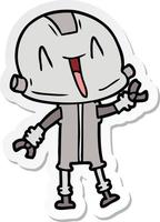 sticker of a cartoon robot vector