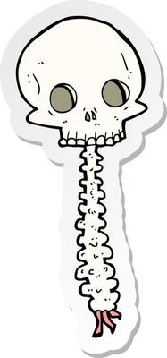 sticker of a spooky cartoon sull and spine