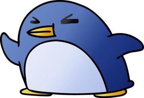 gradient cartoon kawaii of a cute penguin vector