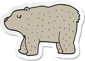 sticker of a cartoon bear vector