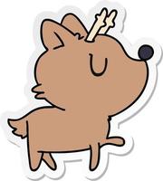 sticker cartoon of  kawaii cute deer vector