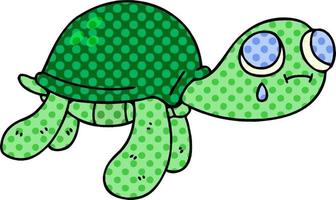 quirky comic book style cartoon turtle vector