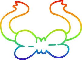 rainbow gradient line drawing cartoon bow tie vector