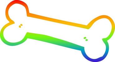 rainbow gradient line drawing cartoon bone vector