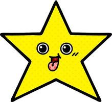 comic book style cartoon gold star vector