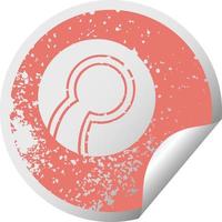 distressed circular peeling sticker symbol bowl ball vector