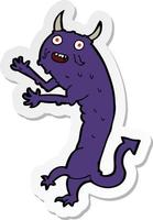 sticker of a cartoon devil vector