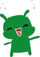 cartoon kawaii cute happy alien vector