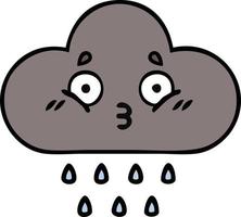 cute cartoon storm rain cloud vector