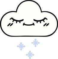 linda nube de nieve de dibujos animados vector