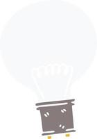 quirky hand drawn cartoon light bulb vector