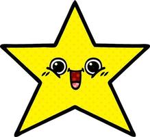 comic book style cartoon gold star vector