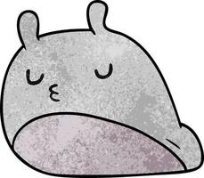 textured cartoon kawaii fat cute slug vector
