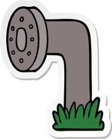 sticker of a cartoon pipe vector