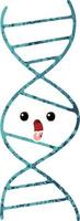 retro illustration style cartoon DNA strand vector
