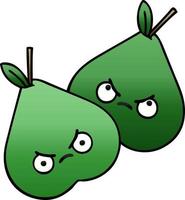 gradient shaded cartoon pears vector