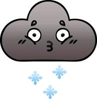 gradient shaded cartoon storm snow cloud vector