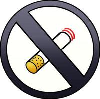 gradient shaded cartoon no smoking allowed sign vector