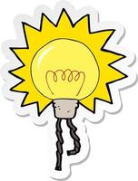 sticker of a cartoon light bulb vector