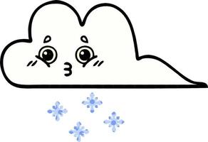 comic book style cartoon snow cloud vector