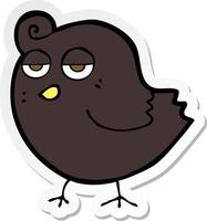 sticker of a cartoon bird vector