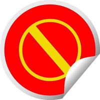 circular peeling sticker cartoon not allowed sign vector