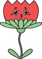 cute cartoon flower vector