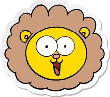 sticker of a cartoon lion face vector