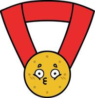 cute cartoon gold medal vector